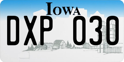 IA license plate DXP030