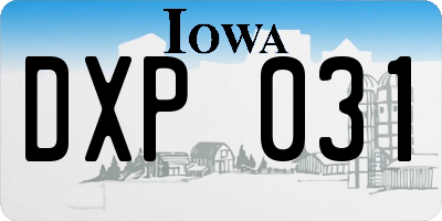 IA license plate DXP031