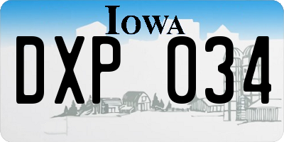 IA license plate DXP034