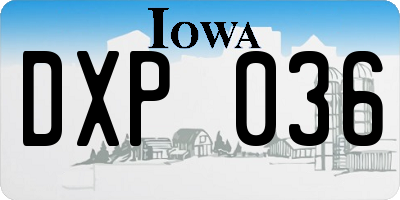 IA license plate DXP036