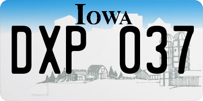 IA license plate DXP037