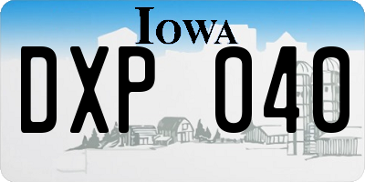 IA license plate DXP040