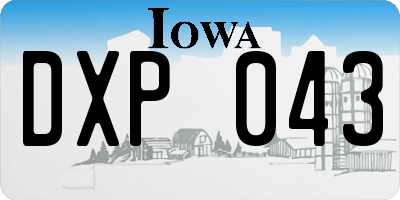 IA license plate DXP043