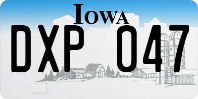 IA license plate DXP047