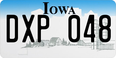 IA license plate DXP048