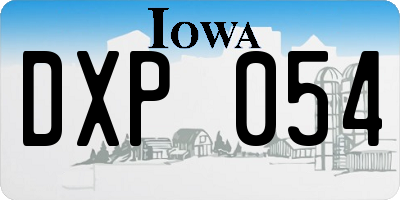 IA license plate DXP054