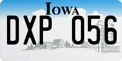 IA license plate DXP056