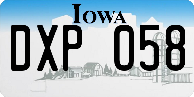 IA license plate DXP058