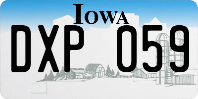 IA license plate DXP059