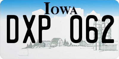 IA license plate DXP062