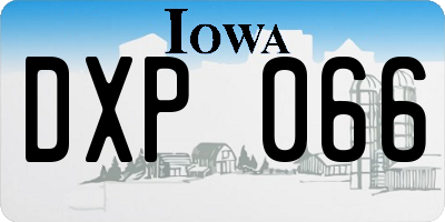 IA license plate DXP066