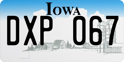 IA license plate DXP067