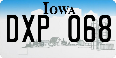 IA license plate DXP068