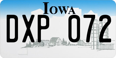 IA license plate DXP072