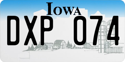 IA license plate DXP074