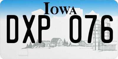 IA license plate DXP076