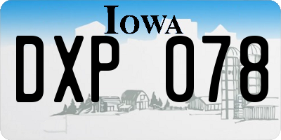 IA license plate DXP078