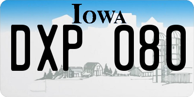 IA license plate DXP080