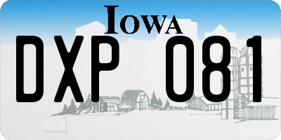 IA license plate DXP081
