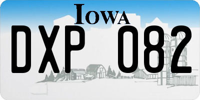 IA license plate DXP082