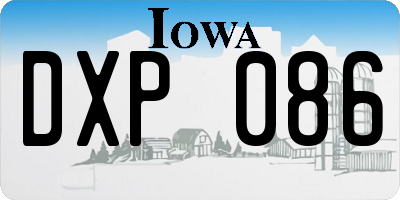 IA license plate DXP086