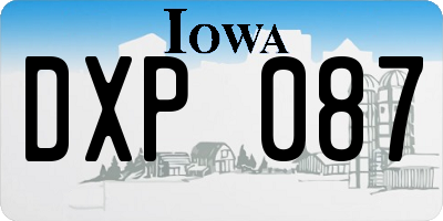 IA license plate DXP087