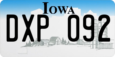 IA license plate DXP092