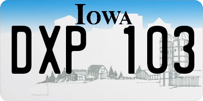 IA license plate DXP103