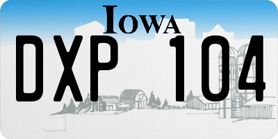 IA license plate DXP104