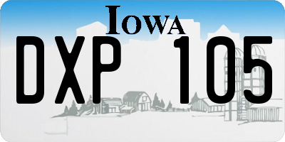 IA license plate DXP105