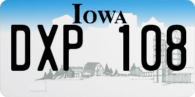 IA license plate DXP108
