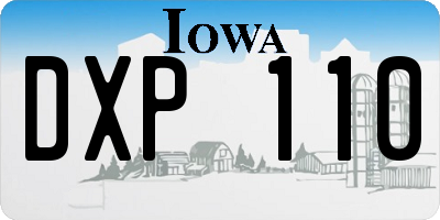 IA license plate DXP110