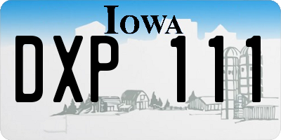 IA license plate DXP111