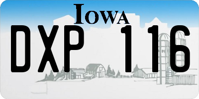 IA license plate DXP116
