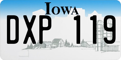 IA license plate DXP119