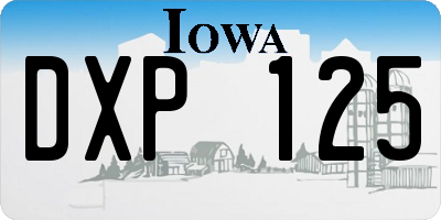 IA license plate DXP125