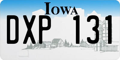 IA license plate DXP131