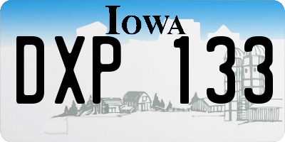IA license plate DXP133