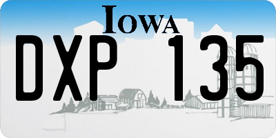 IA license plate DXP135