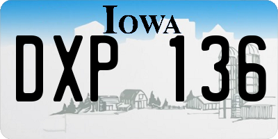 IA license plate DXP136