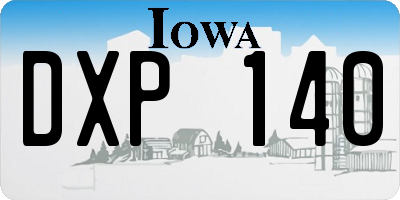 IA license plate DXP140