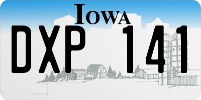 IA license plate DXP141