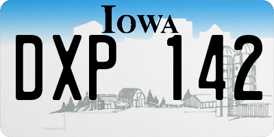 IA license plate DXP142