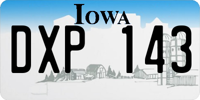 IA license plate DXP143