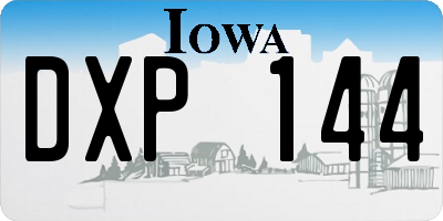 IA license plate DXP144