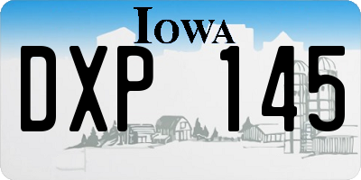 IA license plate DXP145