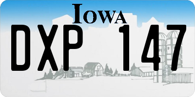 IA license plate DXP147