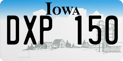 IA license plate DXP150