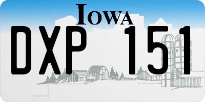 IA license plate DXP151