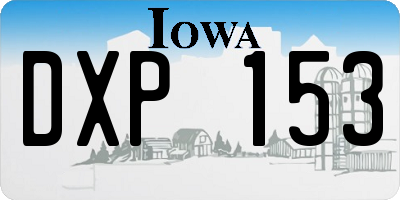 IA license plate DXP153